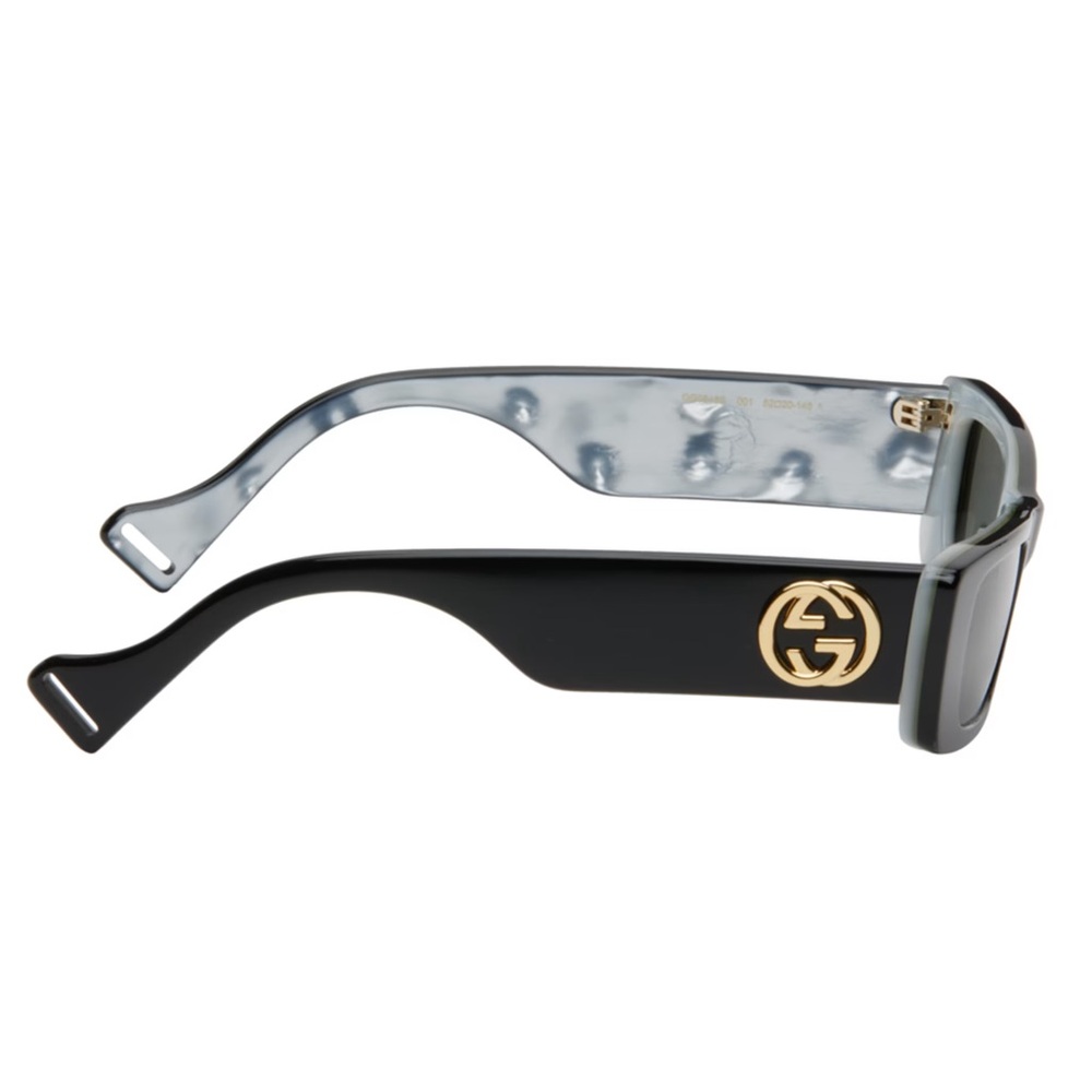 Gucci Black Rectangular Sunglasses - image 4